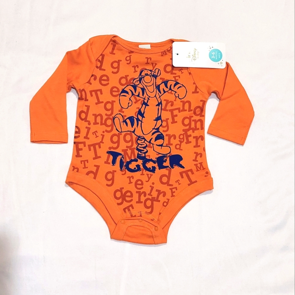 🔥SALE🔥 Disney Baby Tigger Orange & Blue Long Sleeved Onesie NWT Size 3-6M